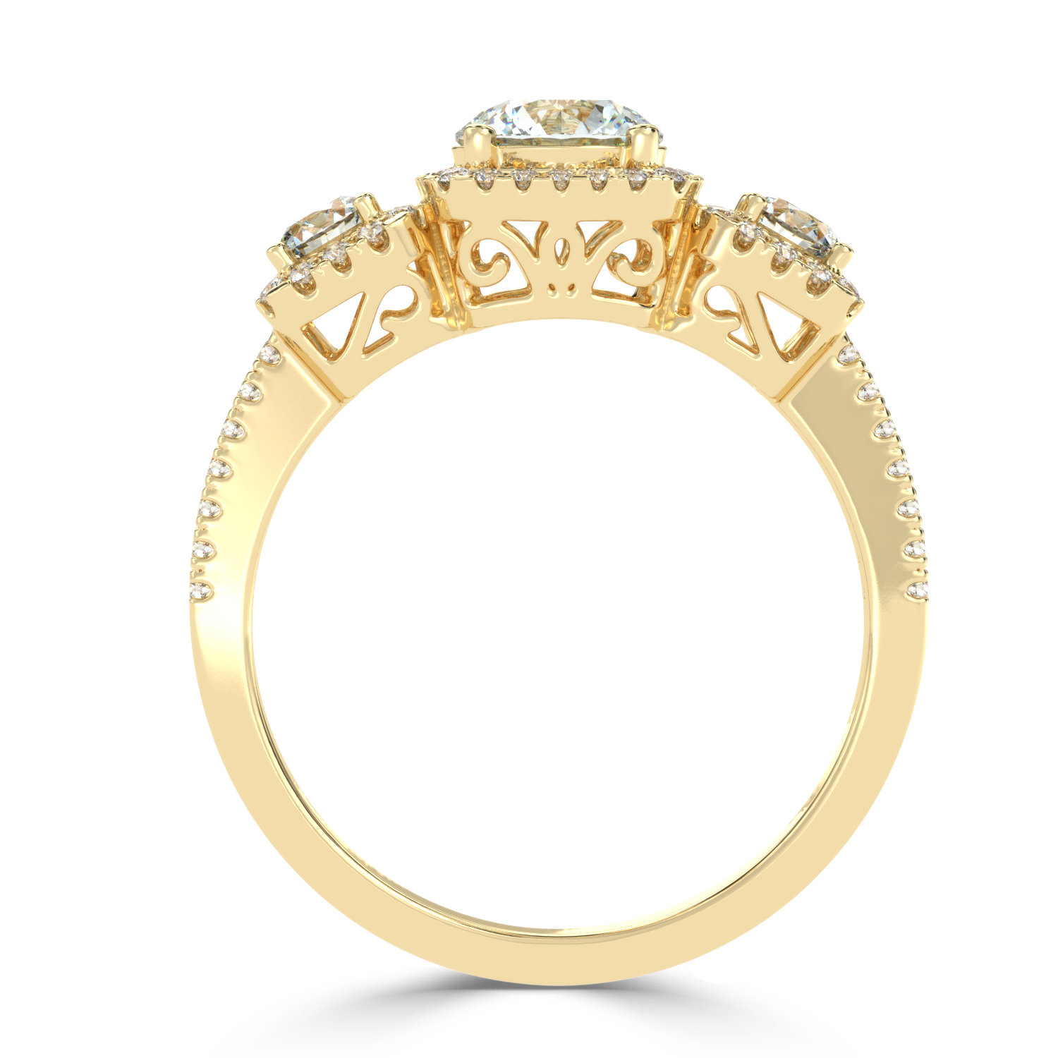 Buy 1.42Ct Three-stone Natural Diamond Ring | SolitaireKart